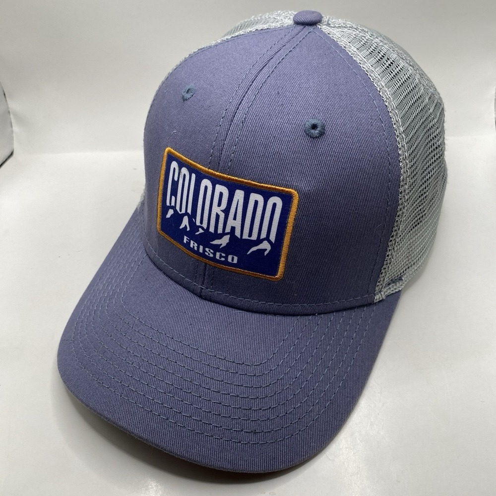 Frisco Colorado Hat SnapBack Trucker Mesh Cleaned Blue White Ski Mountains